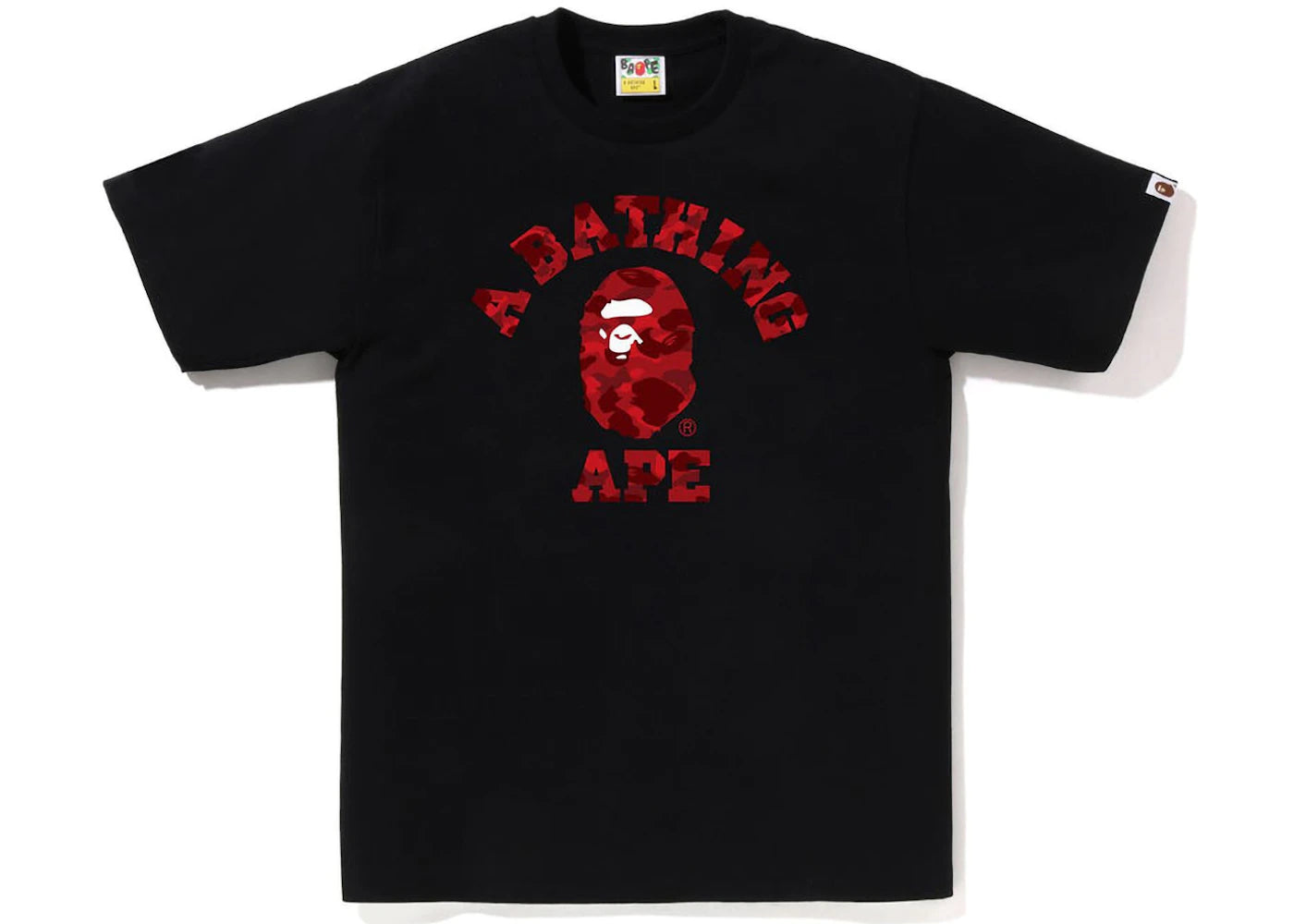 BAPE Color Camo College Tee (SS23) Black Red -1