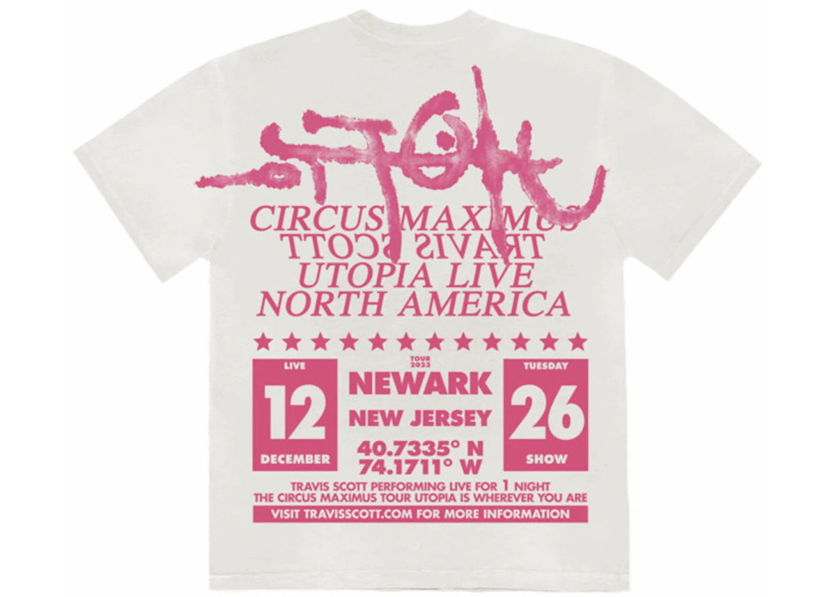 Travis Scott Utopia Is In Newark Tee White -1