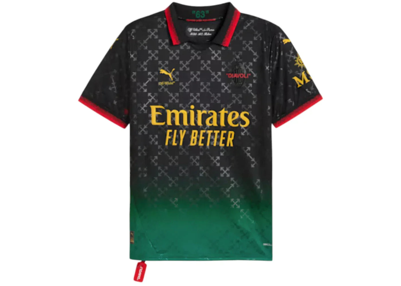 OFF-WHITE x Puma AC Milan Replica Jersey Black -1