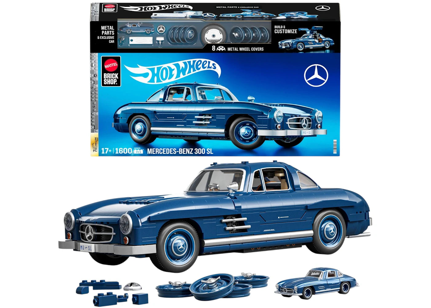 Mattel Brick Shop Hot Wheels Mercedes-Benz 300 SL Building Set -1