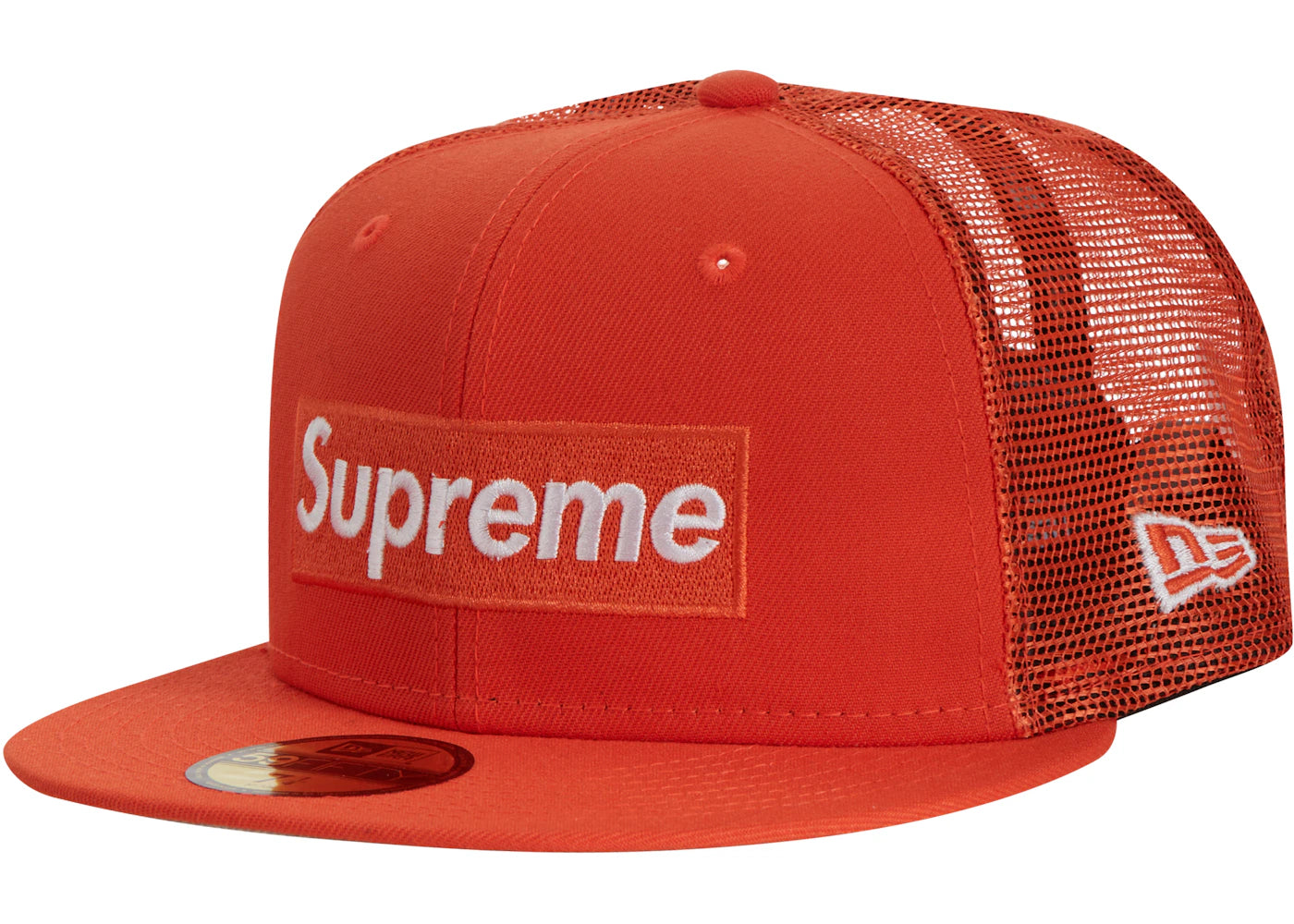 Supreme Box Logo Mesh Back New Era Hat (SS23) Orange -1