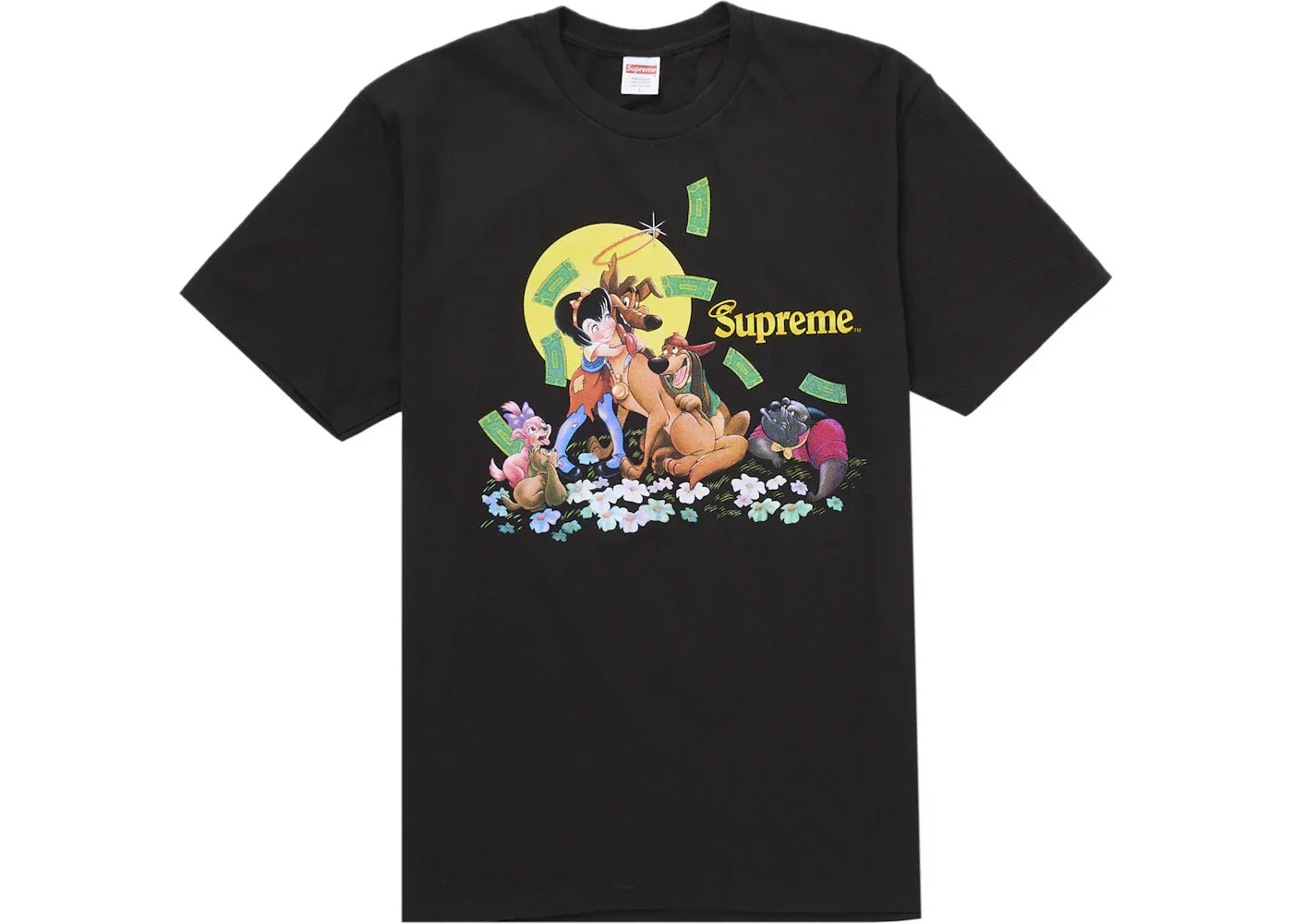 Supreme All Dogs Go To Heaven Tee Black -1