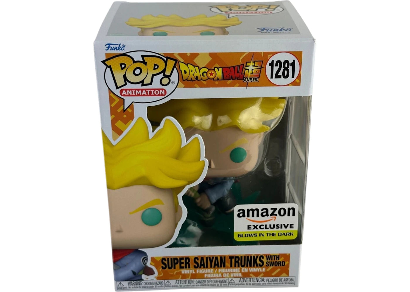 Funko Pop! Animation Dragon Ball Z Super Saiyan Trunks with Sword GITD Amazon Exclusive Figure #1281 -1