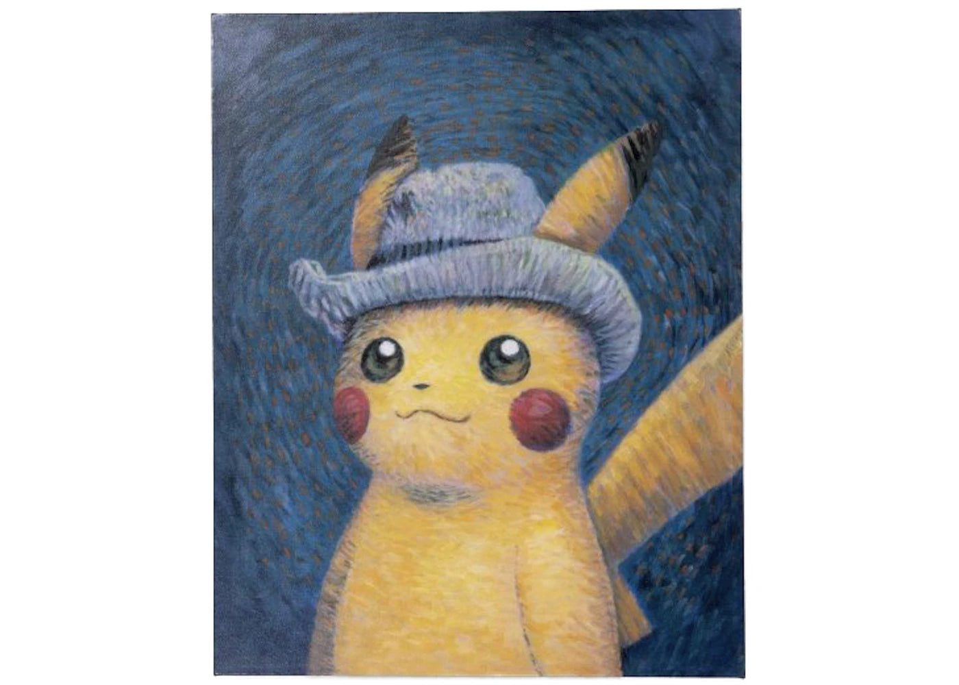 Pokemon Center x Van Gogh Museum: Pikachu Inspired by Self-Portrait with Grey Felt Hat Canvas Wall Art -1