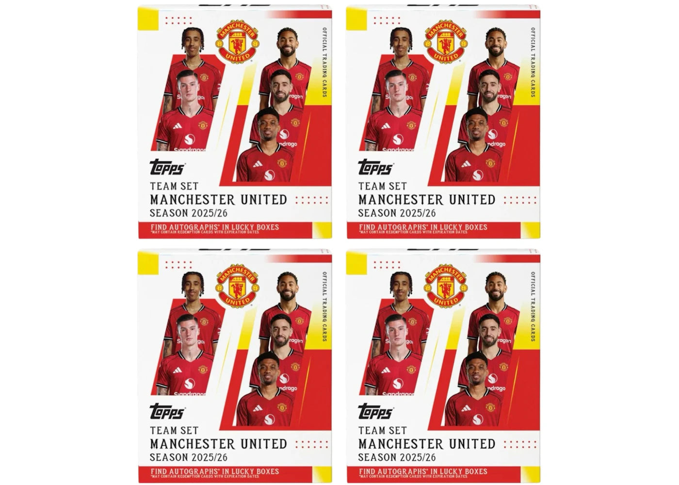 2025-26 Topps Team Set Manchester United Hobby Box 4x Lot -1