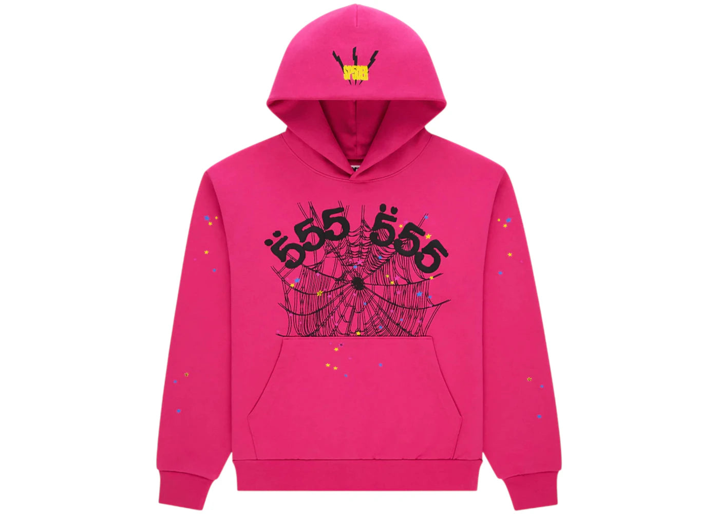 Sp5der Angel Number Hoodie Pink -1