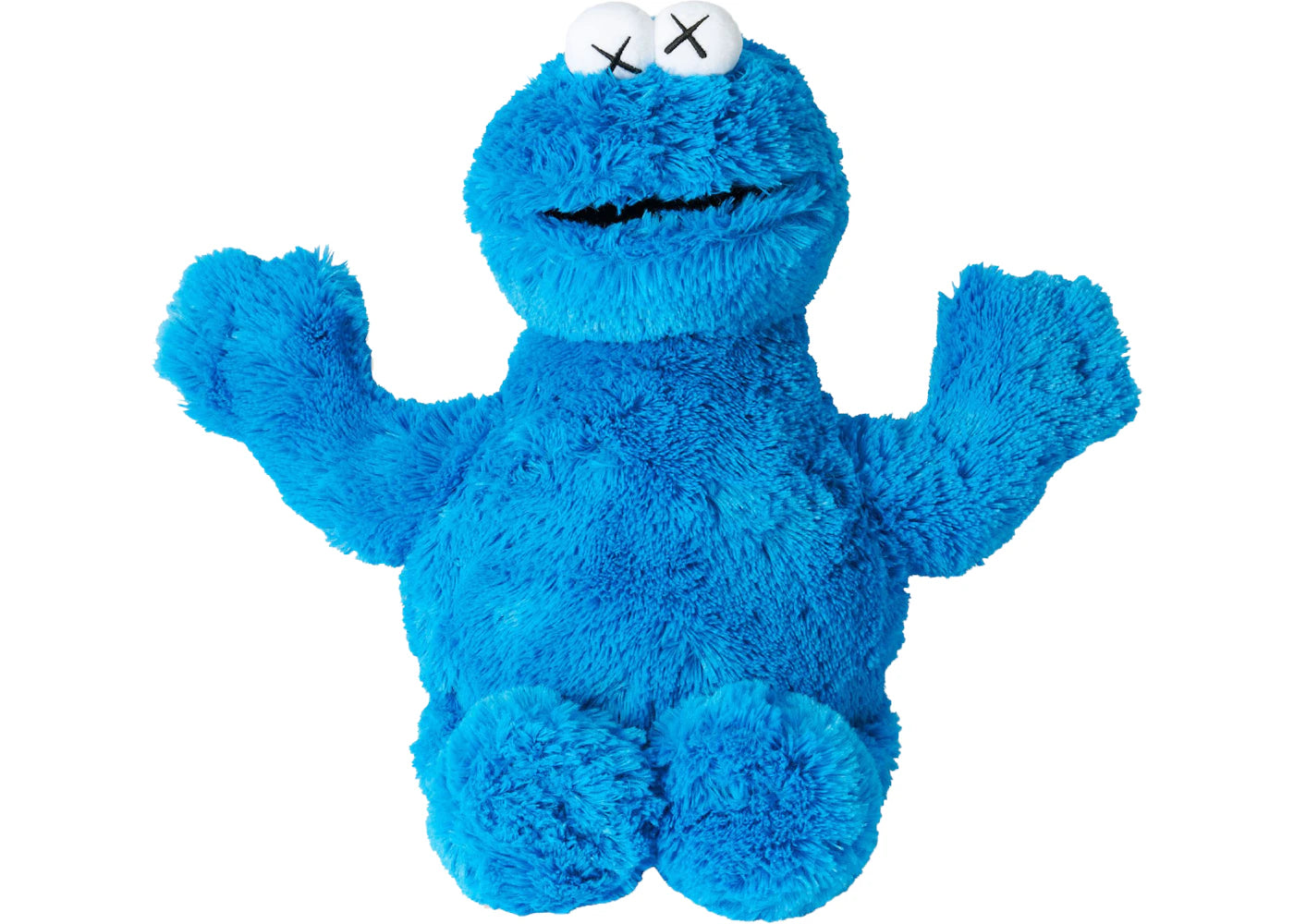 KAWS Sesame Street Uniqlo Cookie Monster Plush Toy Blue -1