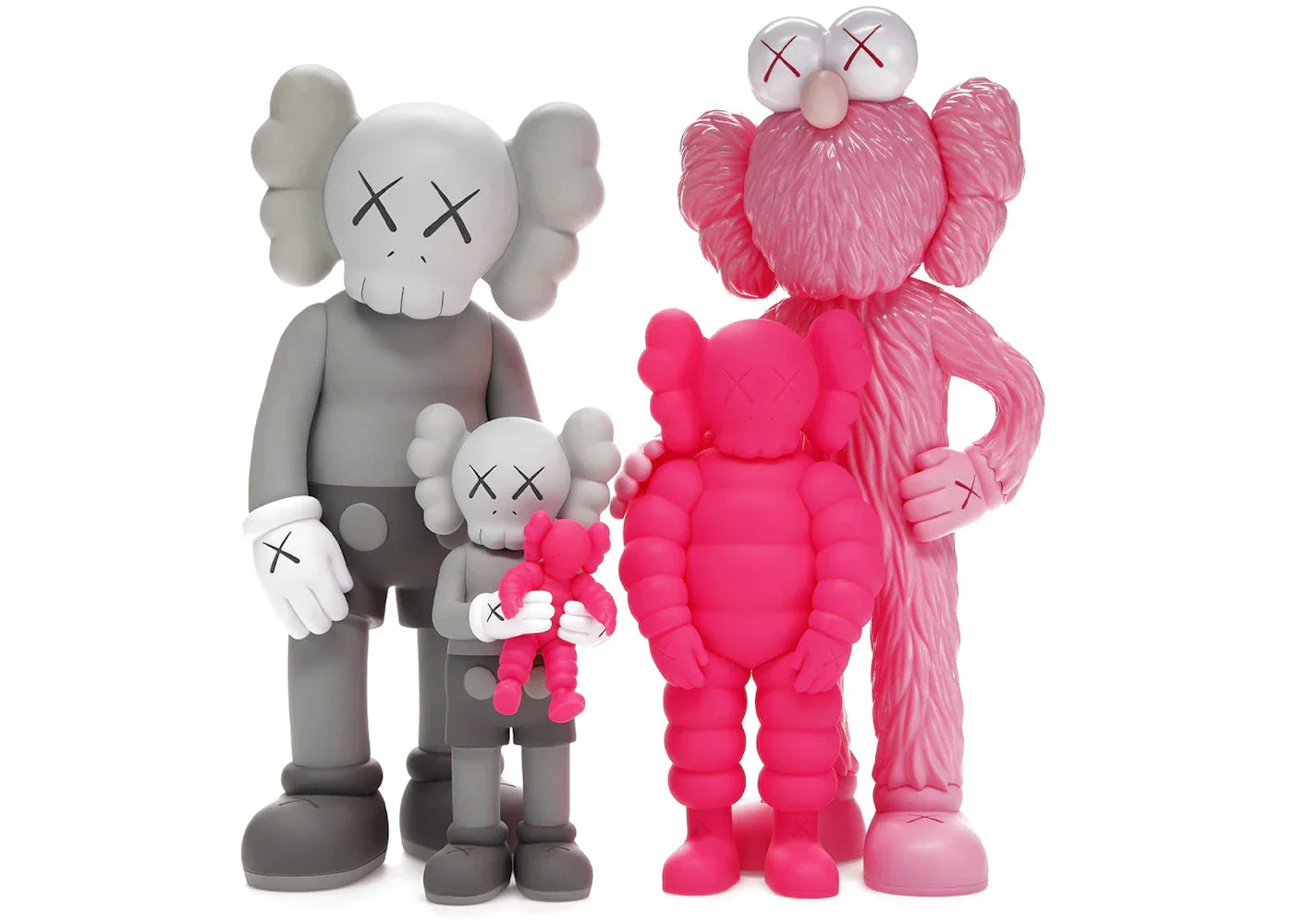 KAWS Family Vinyl Figures Grey/Pink-1