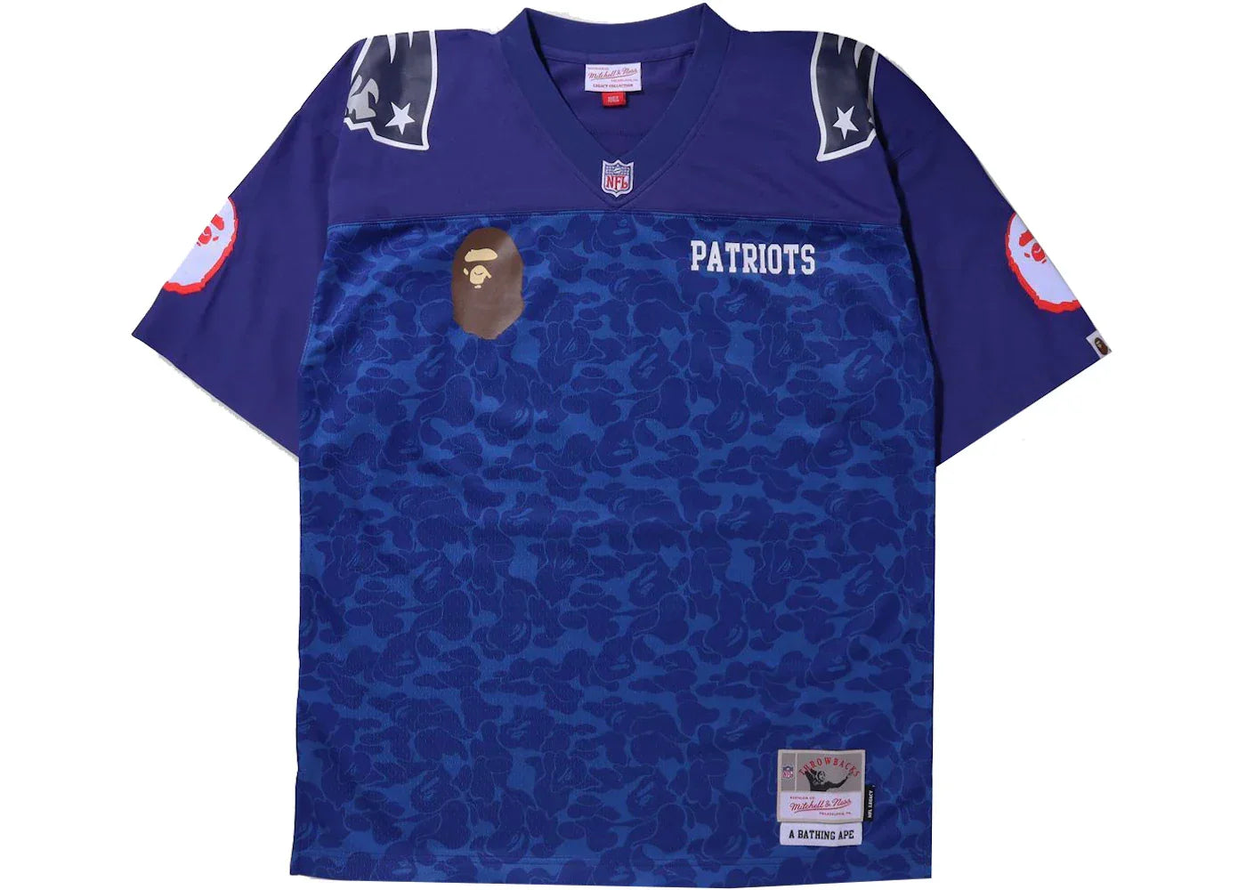 BAPE x Mitchell & Ness NFL New England Patriots Legacy Jersey Navy -1