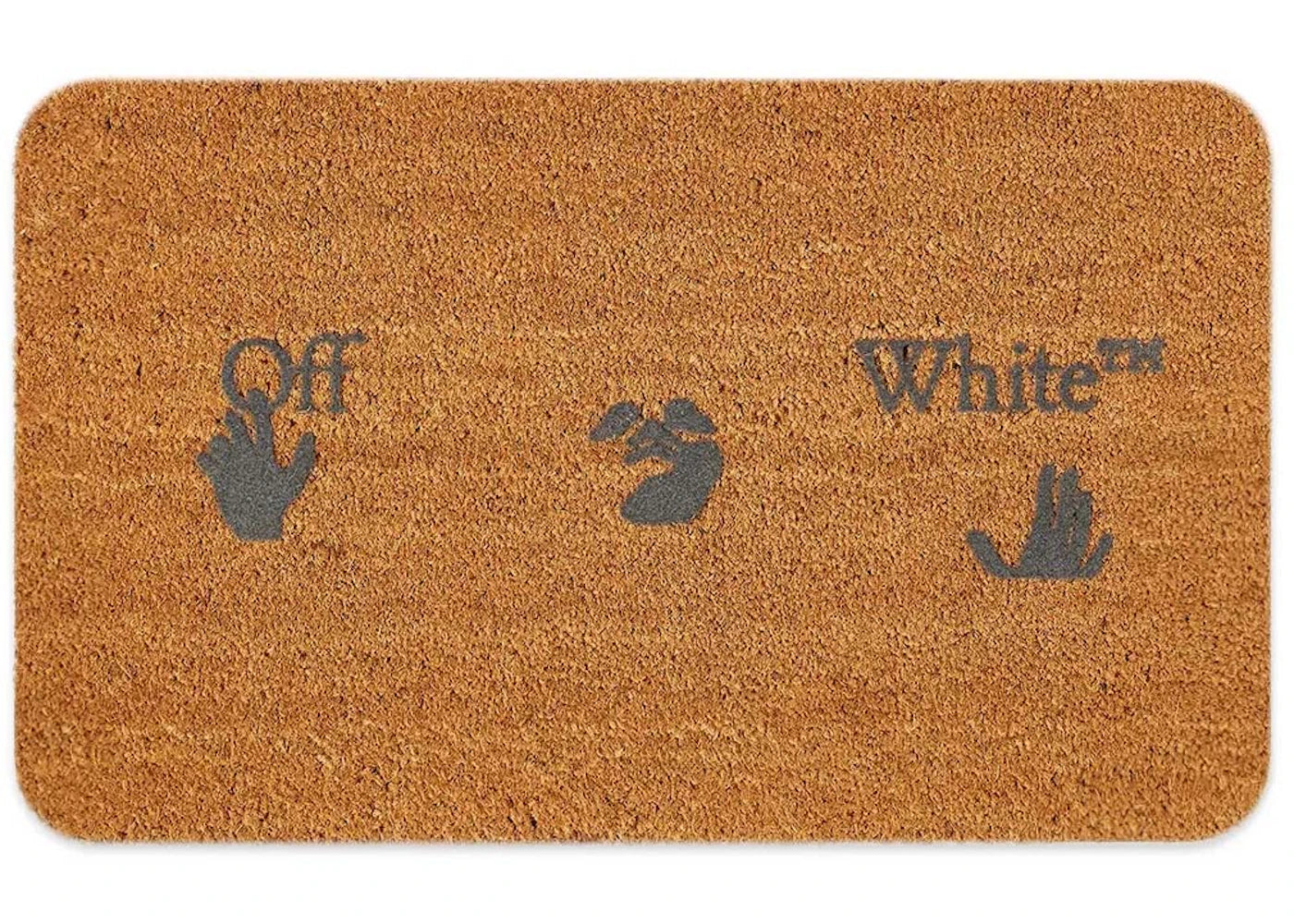 OFF-WHITE Swimming Man Logo Doormat Brown -1