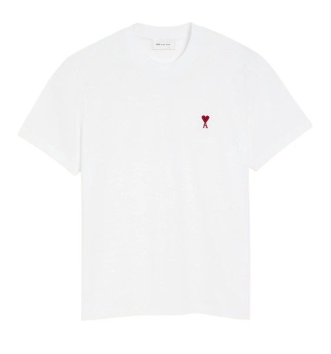 T-shirt Blanc Ami de Coeur Rouge en Coton -1