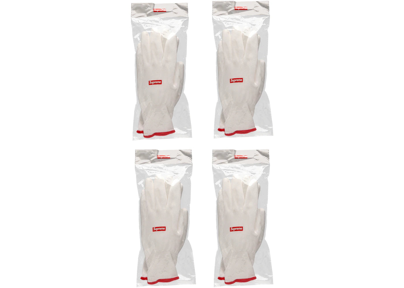 Supreme Rubberized Gloves 4x Lot FW20 Season Gift White/Red -1