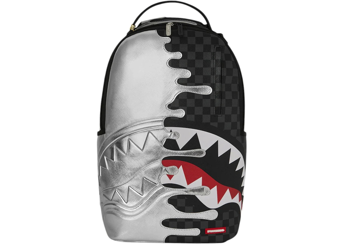 Sprayground Silver Side Drip Check DLXSV Backpack Multicolor/Red -1