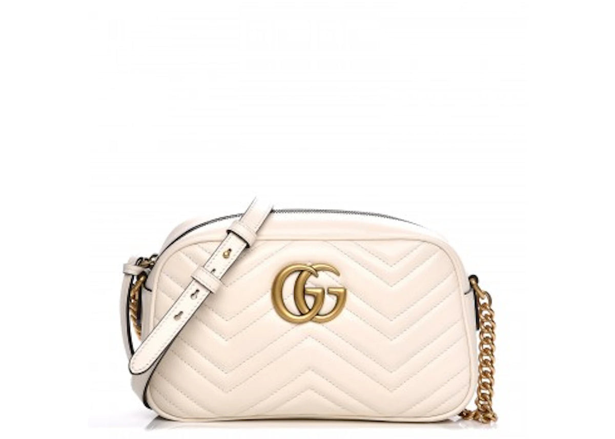 Gucci GG Marmont Small Matelasse Shoulder Bag White -1