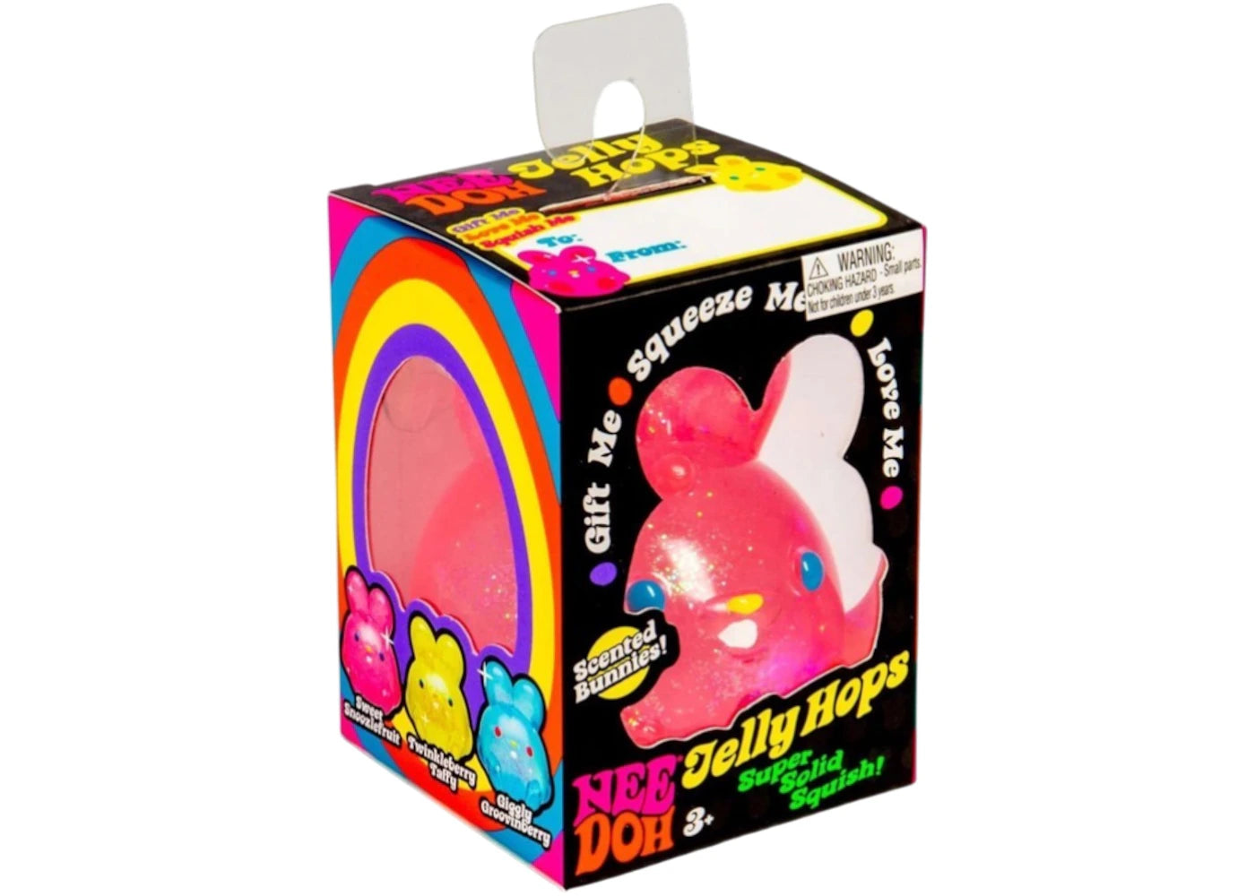 NeeDoh Jelly Hops Scented Bunny Squishy Fidget Toy Pink -1