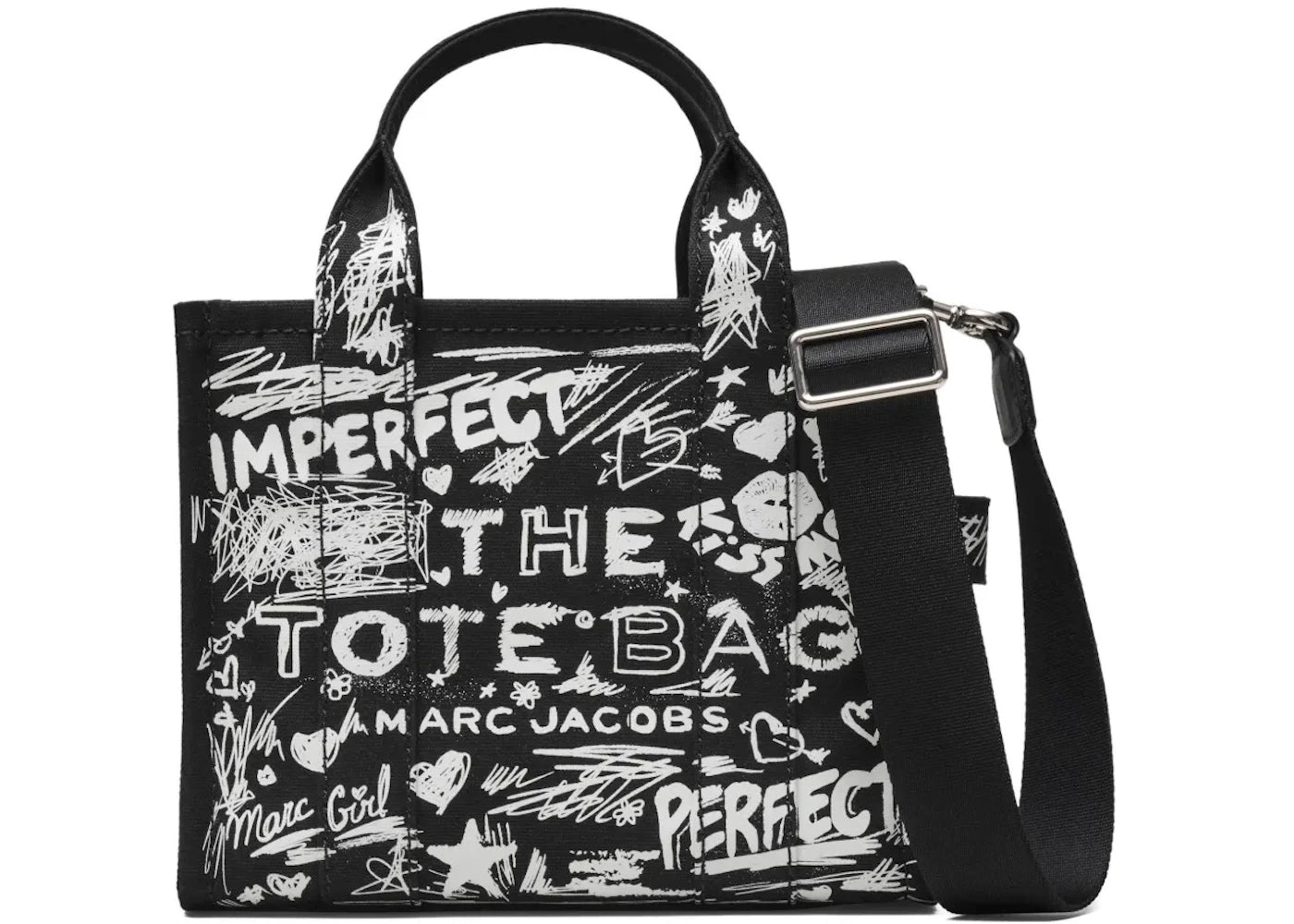 Marc Jacobs Punk Scribble Canvas Small Tote Bag Cotton (99) -1