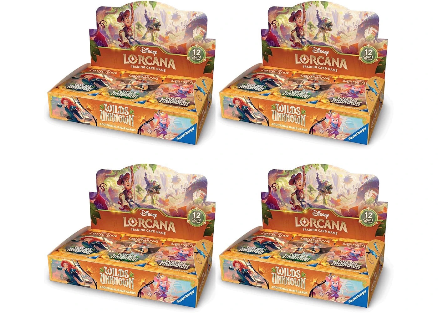 2026 Disney Lorcana Ravensburger Wilds Unknown Booster Pack Display 4x Lot -1