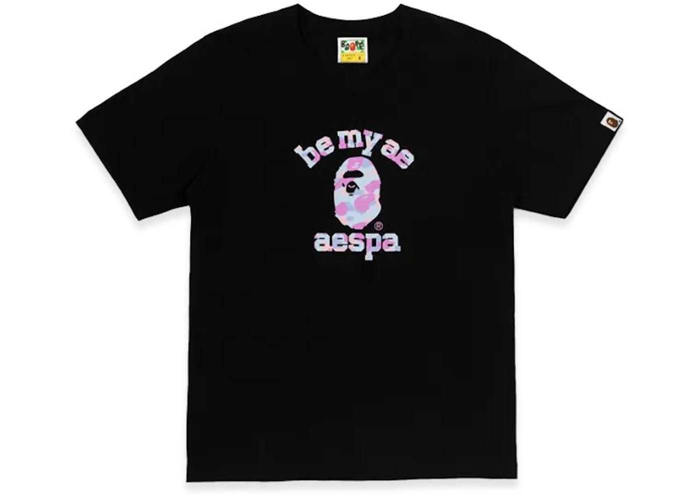 BAPE x Aespa College Relaxed Fit T-shirt Black -1