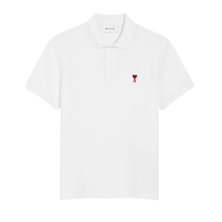 Polo Blanc Ami de Coeur Rouge en Coton -1