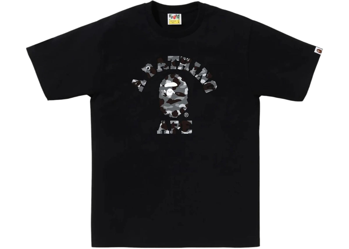 BAPE 1st Camo College Tee Tee Black/Grey -1