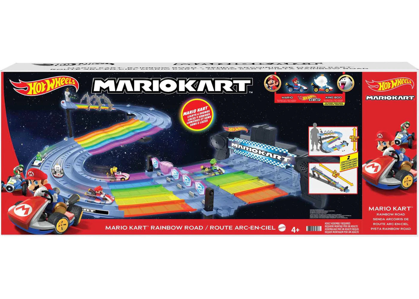 Hot Wheels Mario Kart Rainbow Road Raceway Set 1/64 Scale -1