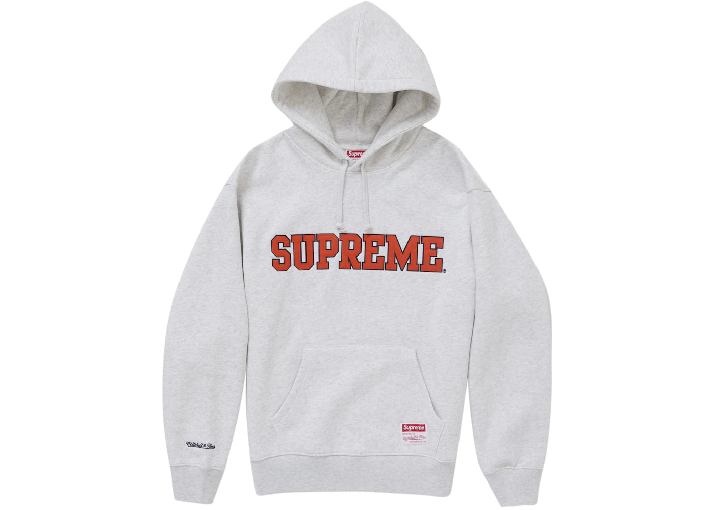 Supreme Mitchell & Ness NCAA Hooded Sweatshirt Ash Grey -1