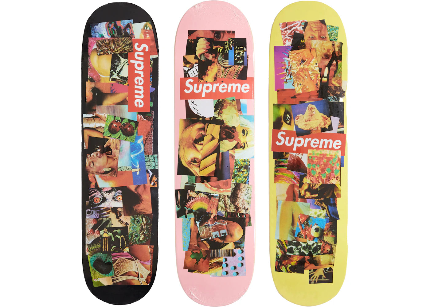 Supreme Stack Skateboard Deck Set Pink/Black/Yellow -1