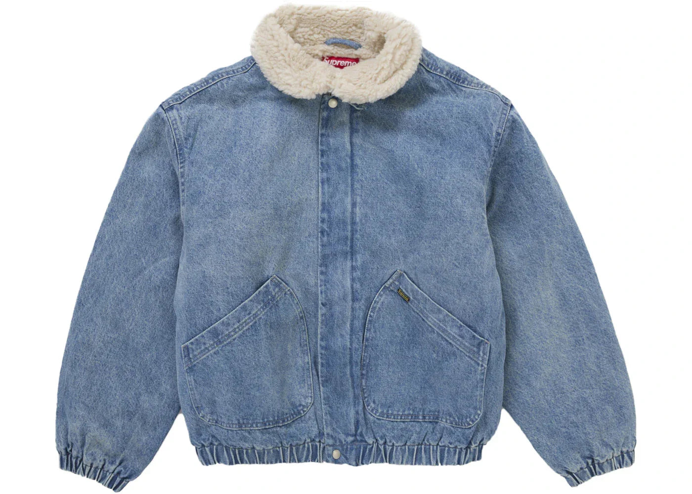 Supreme Faux Shearling Lined Bomber Jacket Denim -1