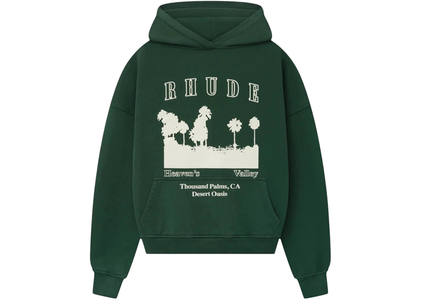 Rhude Thousand Palms Hoodie Hoodie Green -1