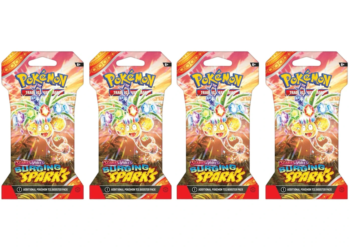 2025 Pokémon Scarlet & Violet Surging Sparks Alolan Exeggutor Sleeved Booster Pack 4x Lot -1