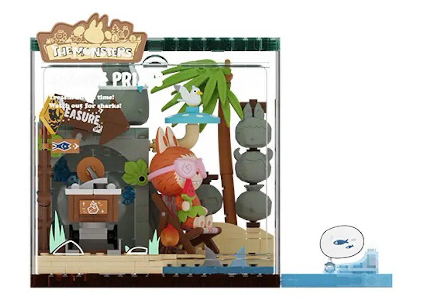 Pop Mart Pop Blocks Labubu The Monsters Forest Secret Base Series Blocks Part 2 Seaside Prizes P10008 Block Figure -1