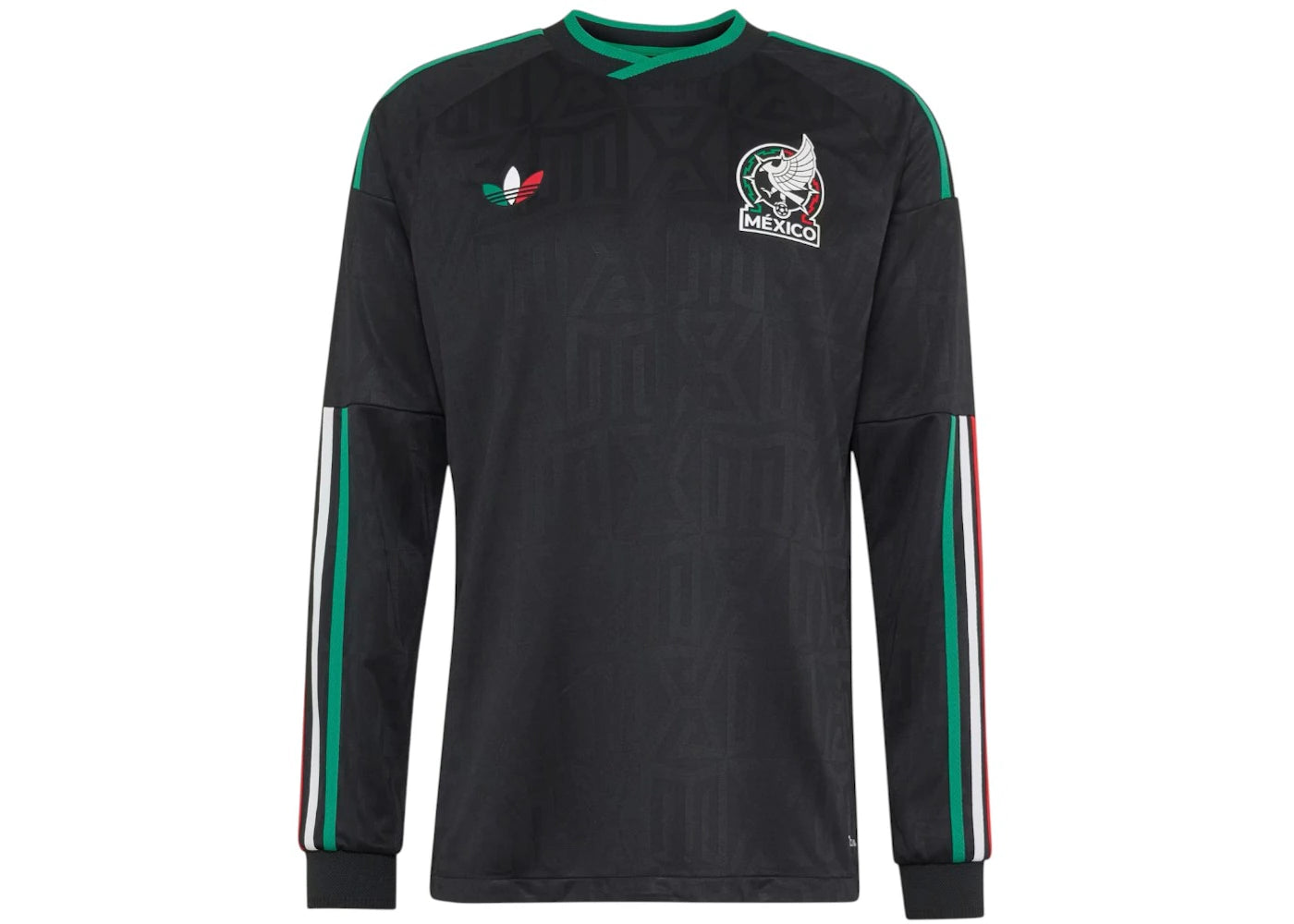 adidas Mexico 26 Third Authentic Long Sleeve Jersey Black -1