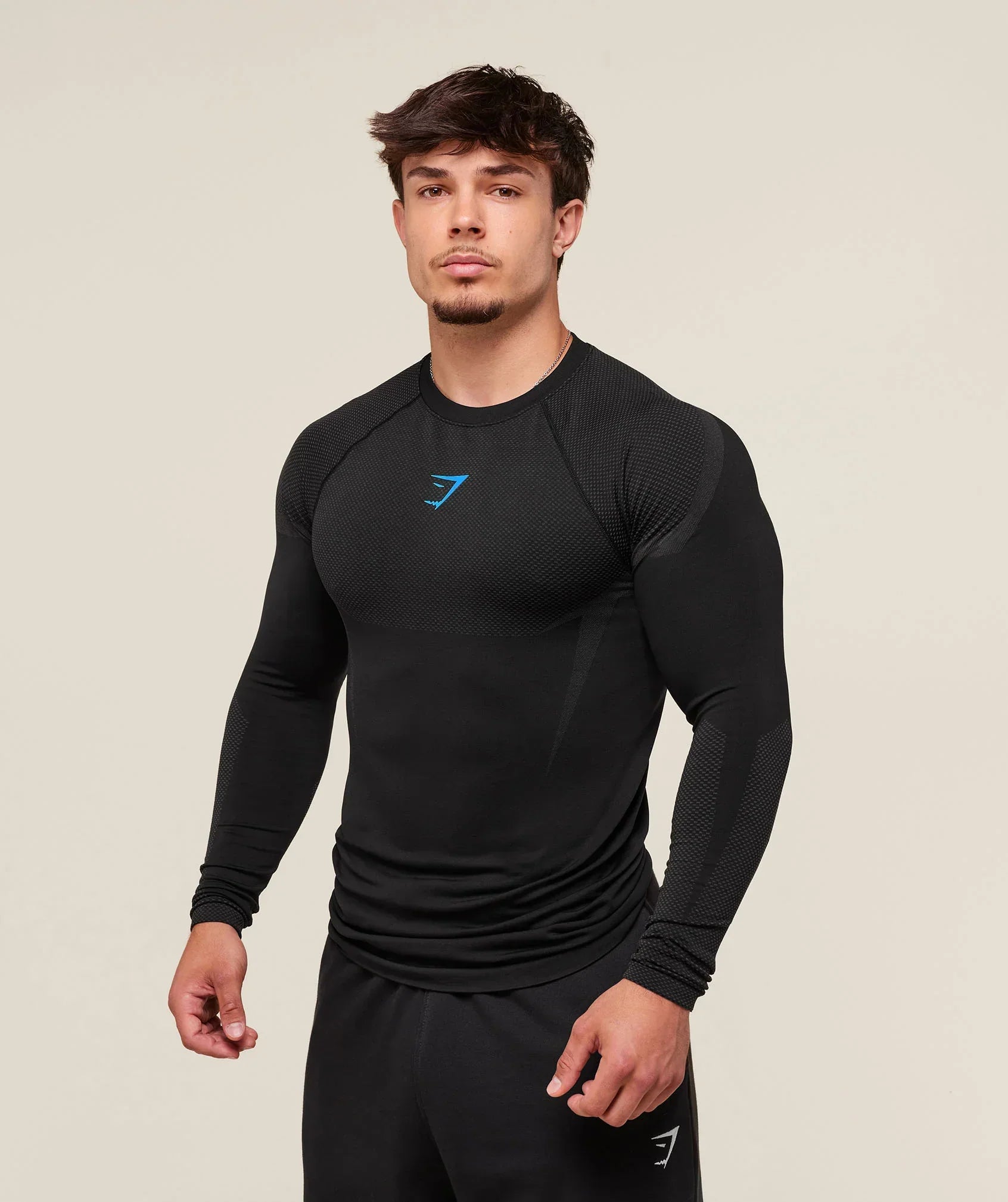 Gymshark Onyx 5.0 Seamless Long Sleeve T-shirt Black/Onyx Grey