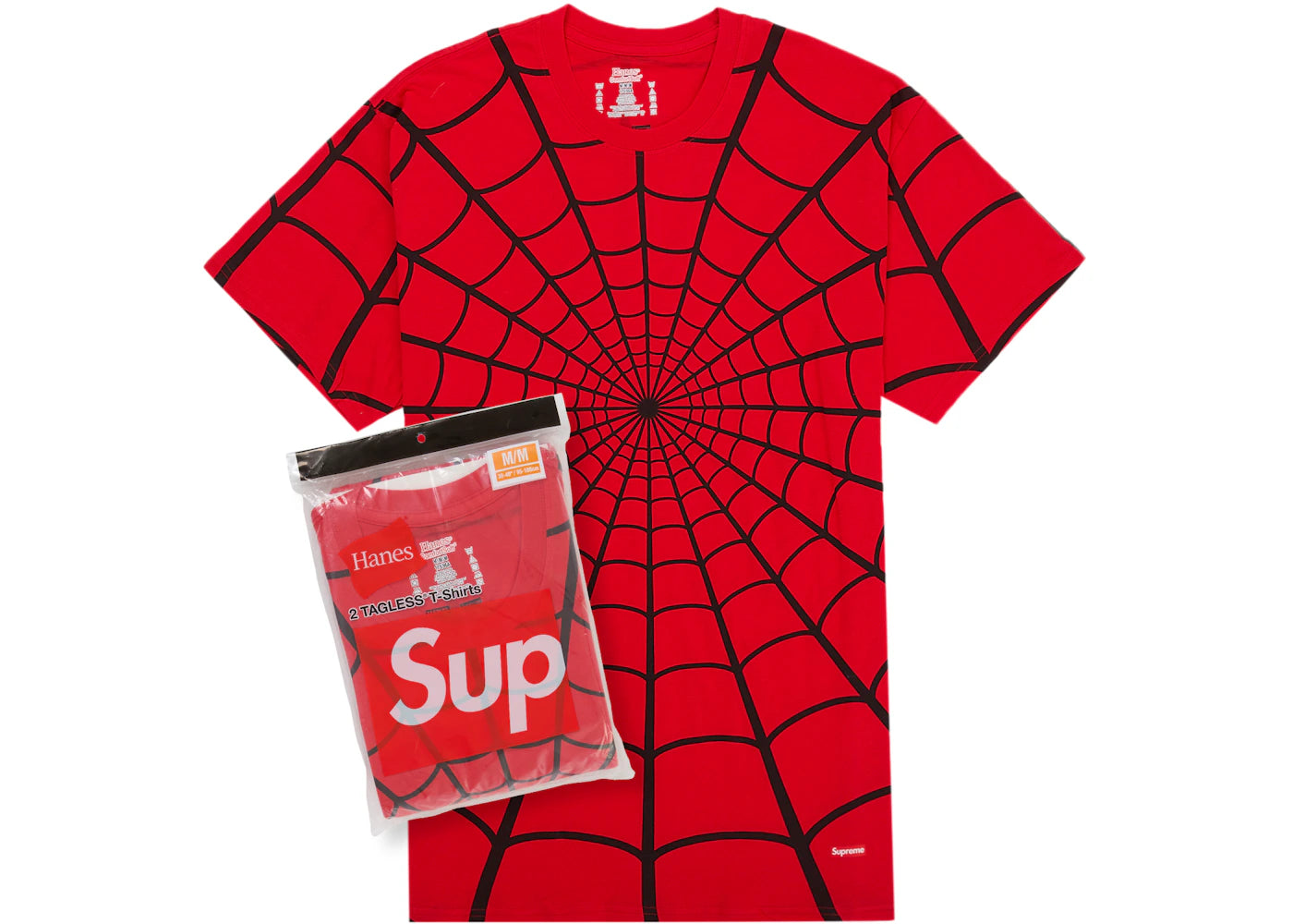 Supreme Hanes Spider-Man Tagless Tees (2 Pack) Red -1
