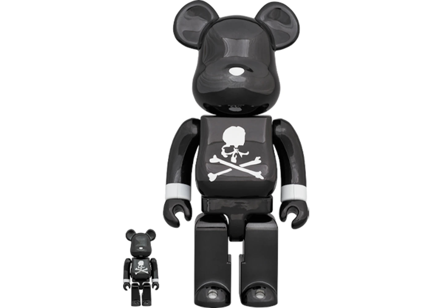 Bearbrick x mastermind Japan Black Chrome Ver. 100% & 400% Set -1