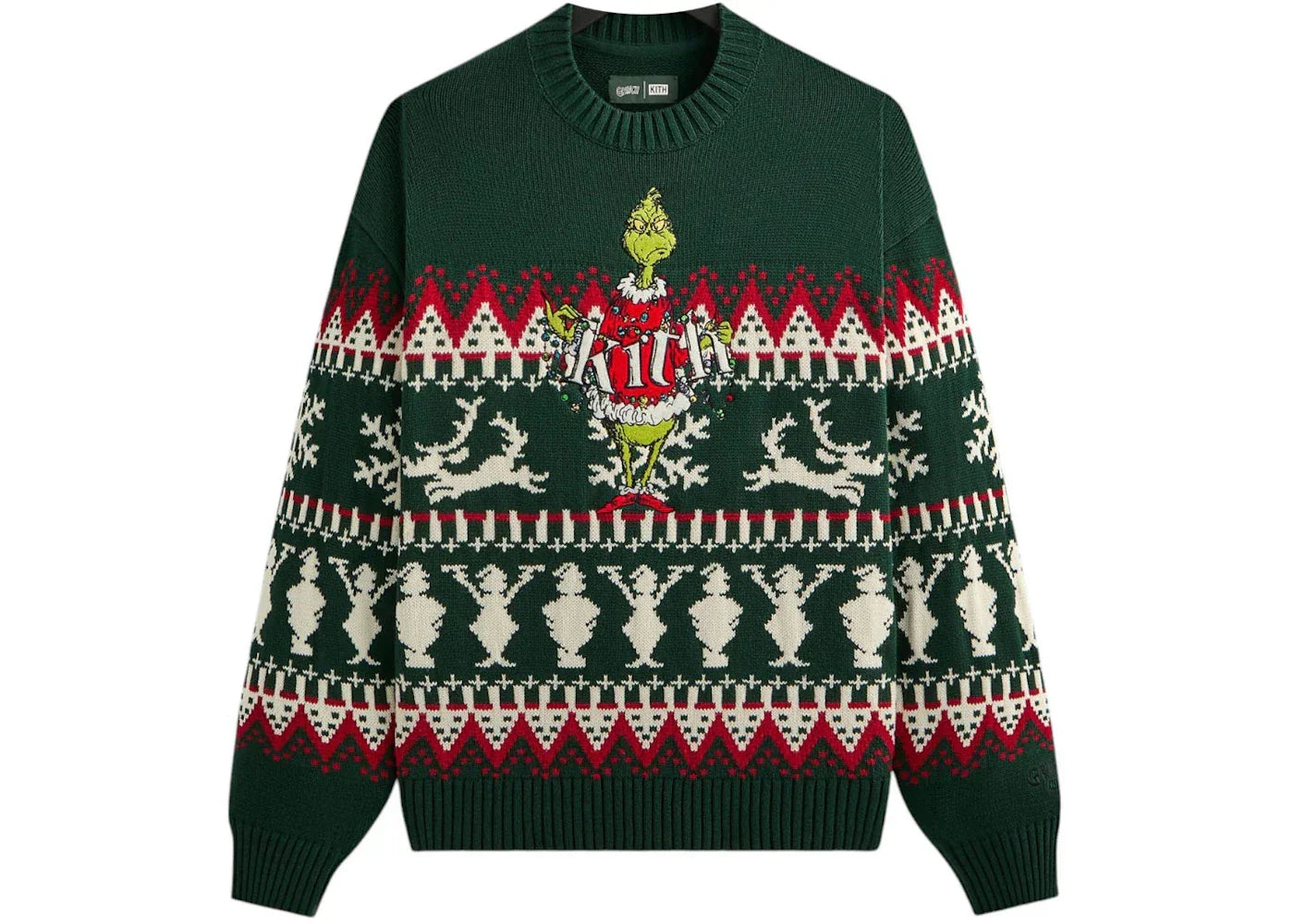 Kith x The Grinch Fair Isle Lewis Crewneck Sweater Stadium -1