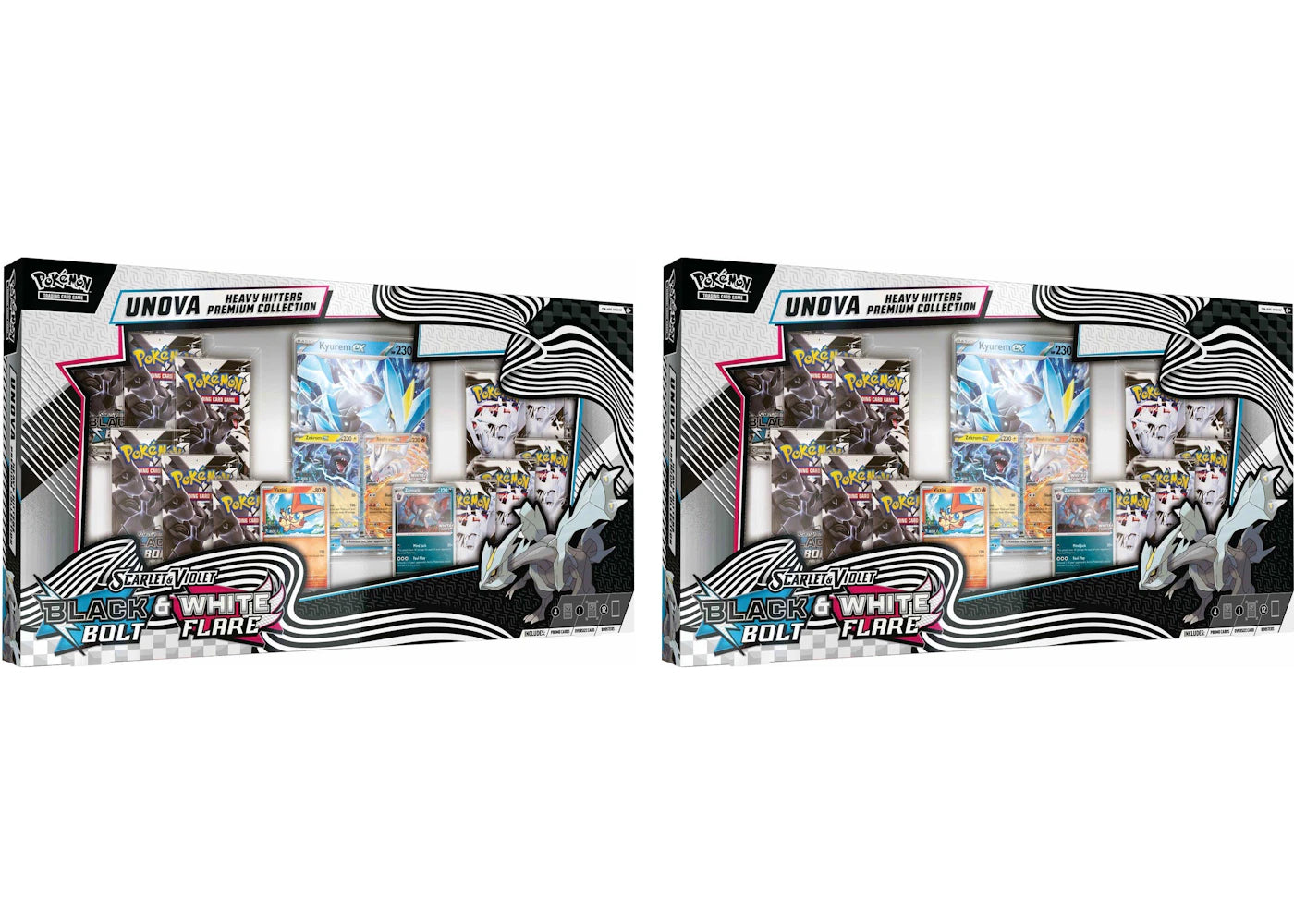2025 Pokémon Scarlet & Violet Black Bolt & White Flare Unova Heavy Hitters Premium Collection (Costco Exclusive) 2x Lot -1