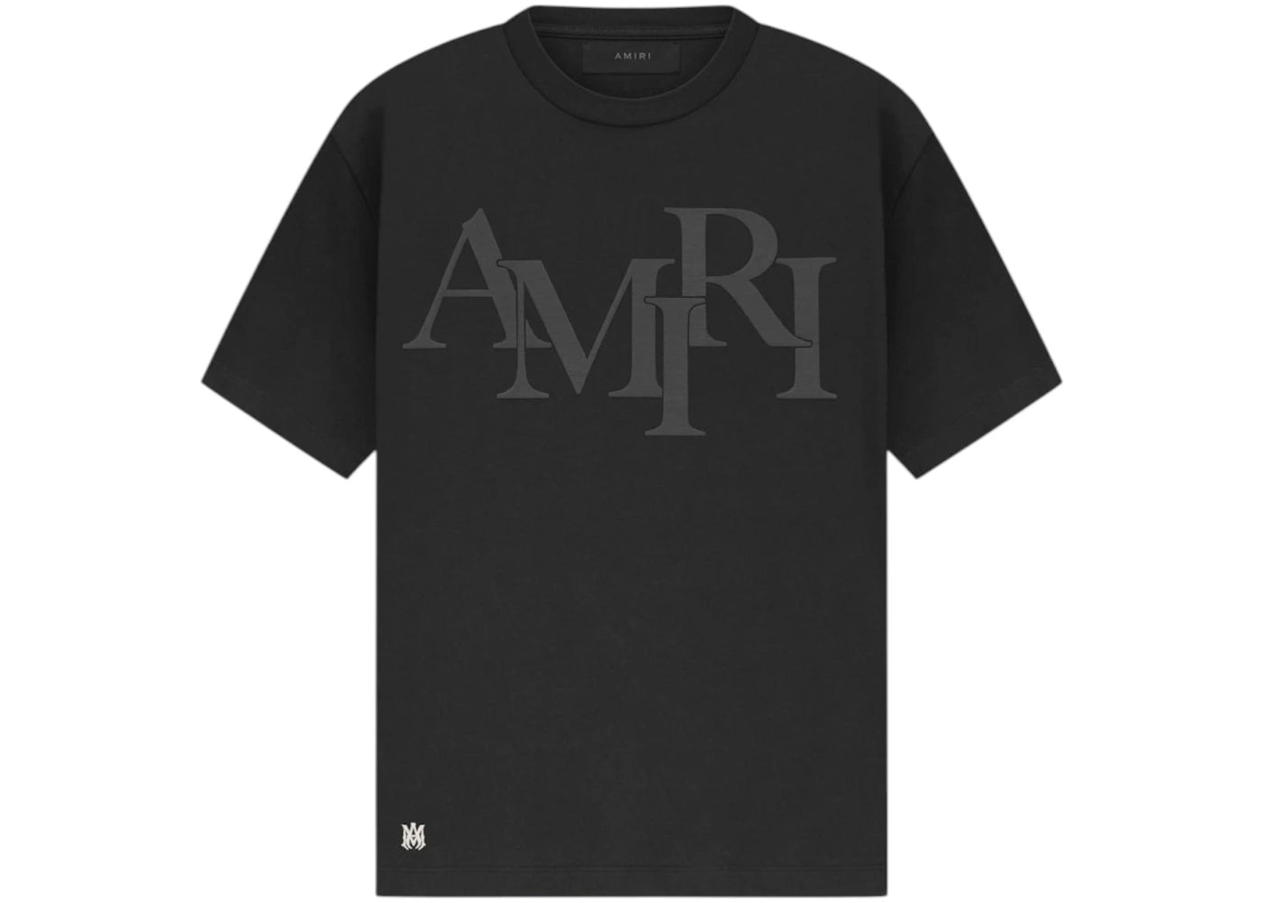 AMIRI Staggered Logo Tee Black/Black -1
