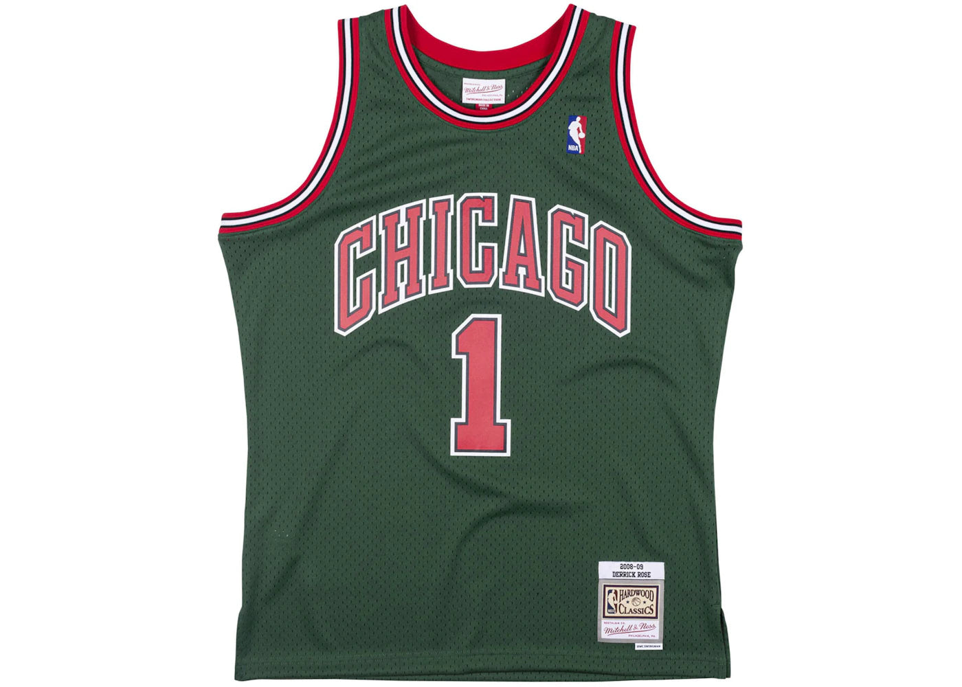 Mitchell & Ness Chicago Bulls 2008-09 Derrick Rose Swingman Jersey Dark Green -1