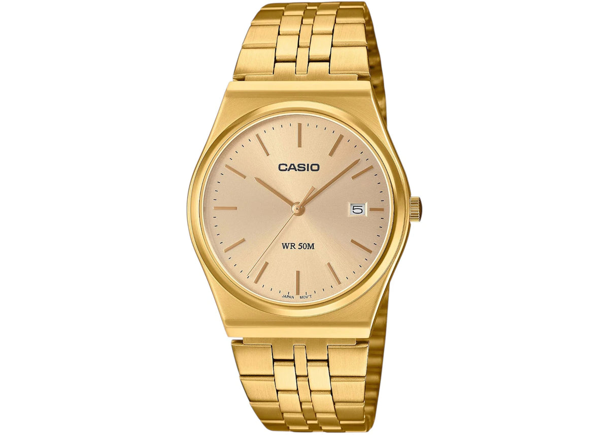 Casio Men’s Gold Stainless Steel Watch with Champagne Dial MTP-B145G-9AVDF -1