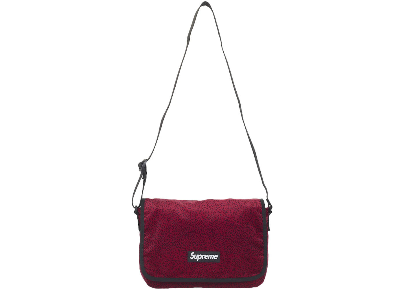 Supreme Velvet Small Messenger Bag Red Leopard -1