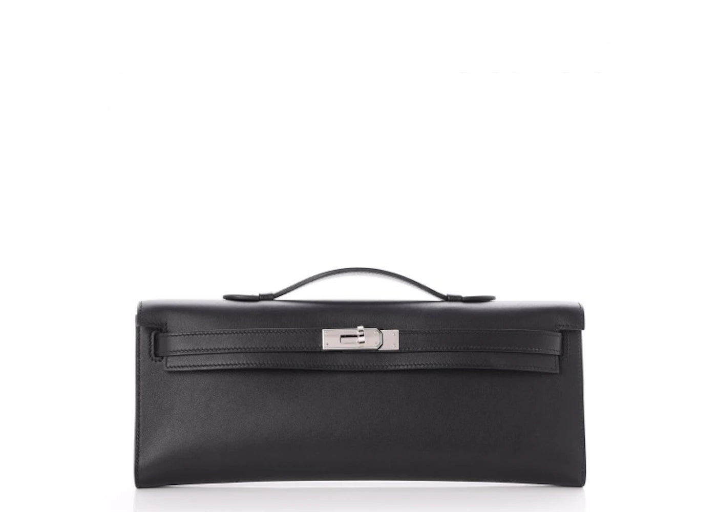 Hermes Kelly Cut Pochette Swift Palladium Black -1