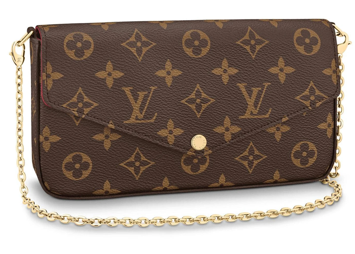 Louis Vuitton Pochette Felicie Monogram Fuchsia Lining -1