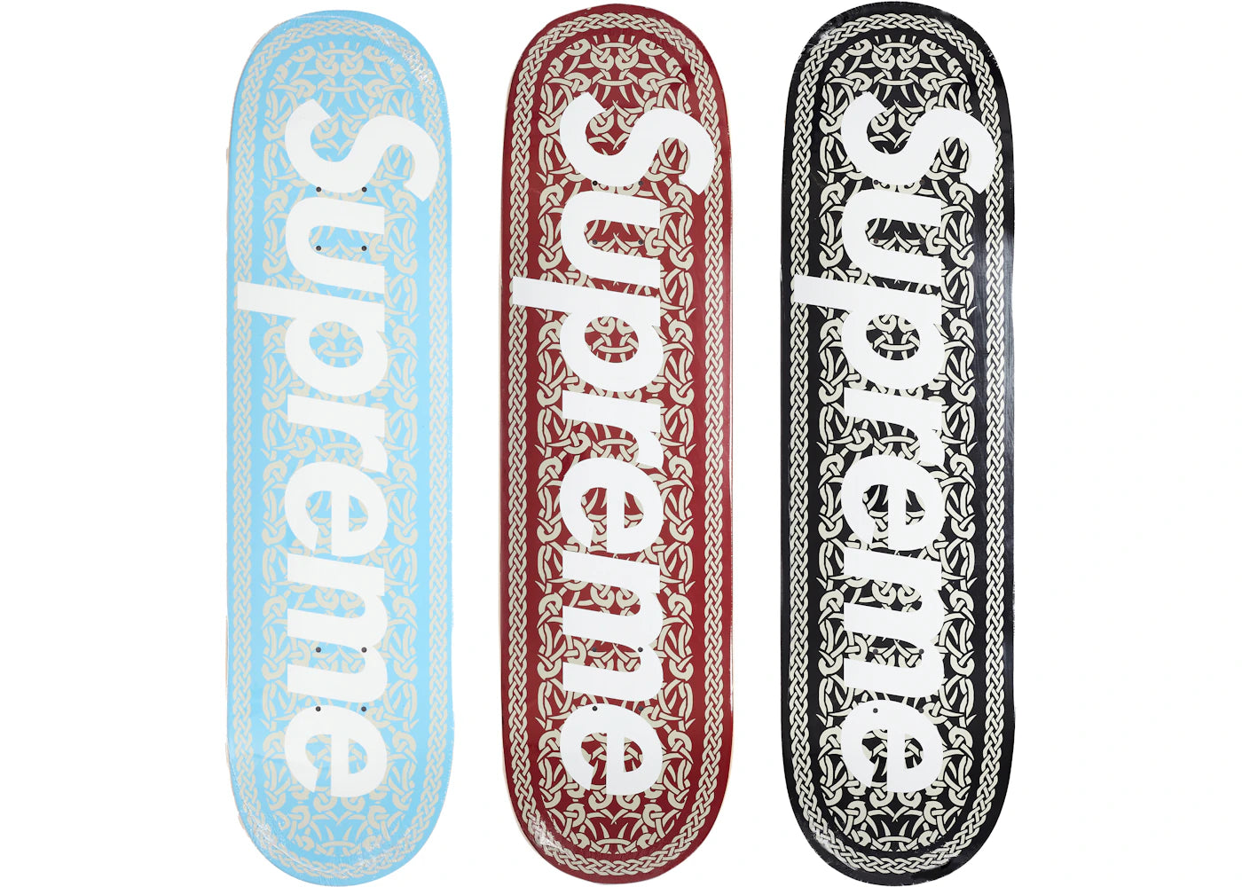 Supreme Celtic Knot Skateboard Deck Set Black/Red/Blue -1