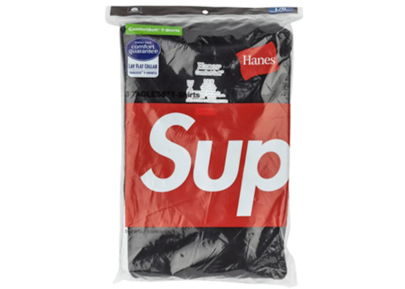 Supreme Hanes Tagless Tees (3 Pack) Black -1