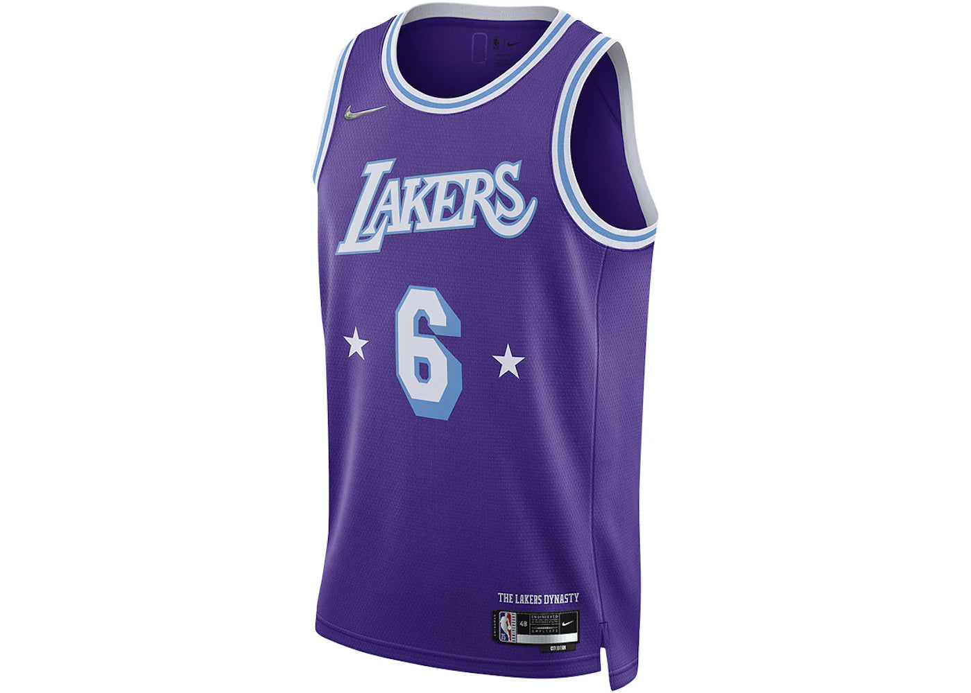 Nike NBA Los Angeles Lakers City Edition Lebron James 6 Dri-FIT Swingman Jersey Field Purple -1