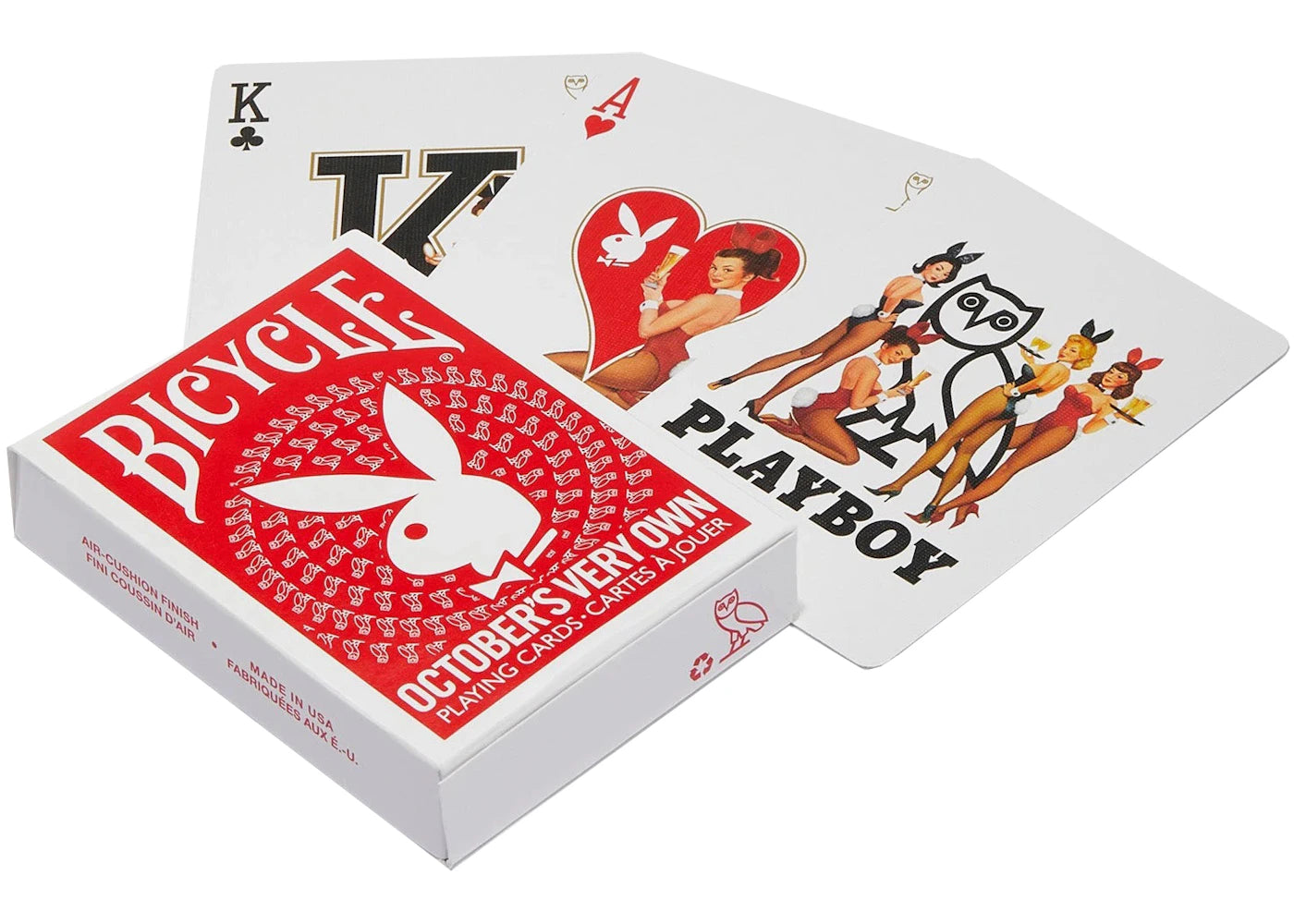 OVO x PLAYBOY Bicycle Playing Cards Red -1