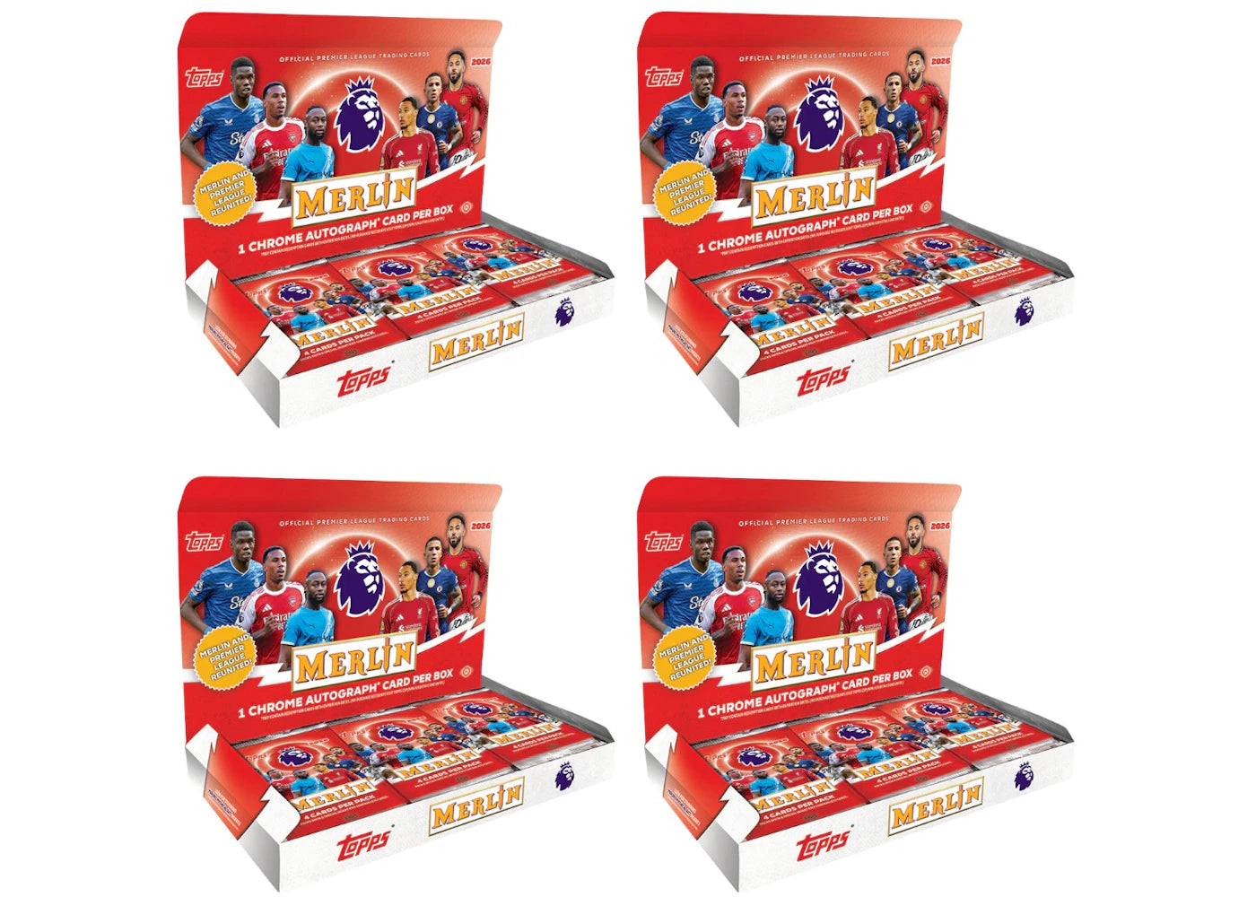 2026 Topps Merlin Premier League Hobby Box 4x Lot -1