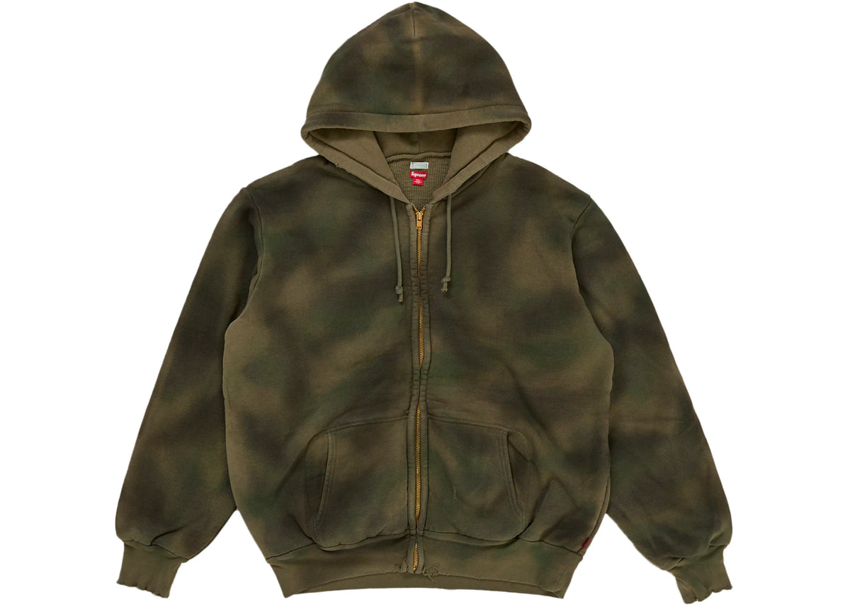 Supreme A.PRESSE Vintage Zip Up Hooded Sweatshirt Olive -1