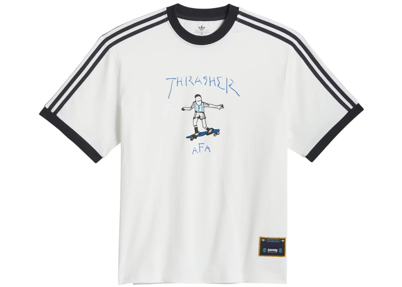adidas x Thrasher Argentina Gonz Ringer T-shirt White -1